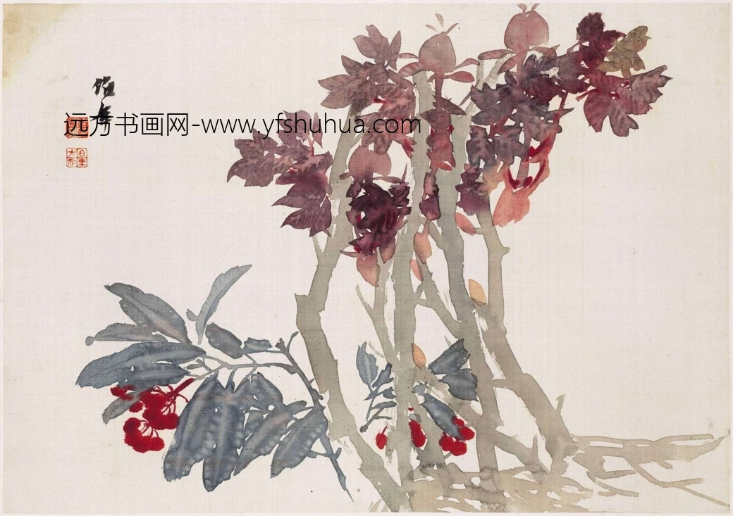 清_任伯年_花卉图册12帧_1