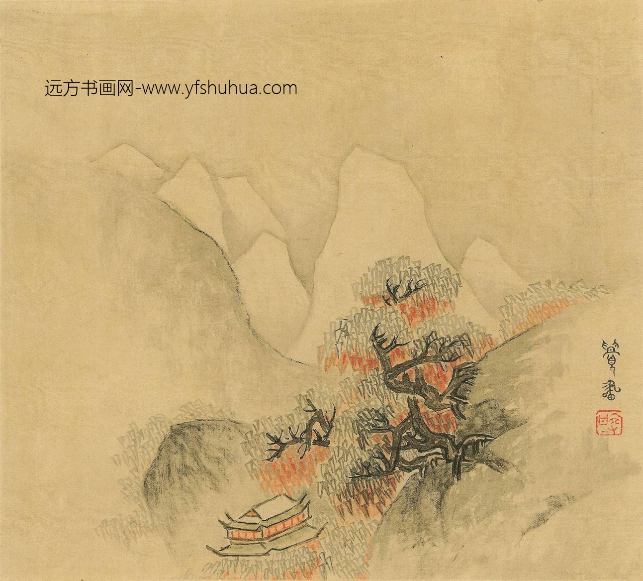 清_傅山_山水花卉十六开_1