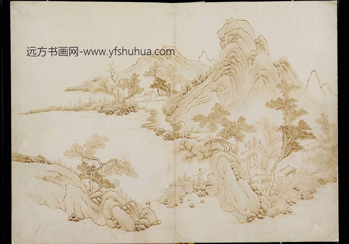 清_吴历_火笔山水图册_1