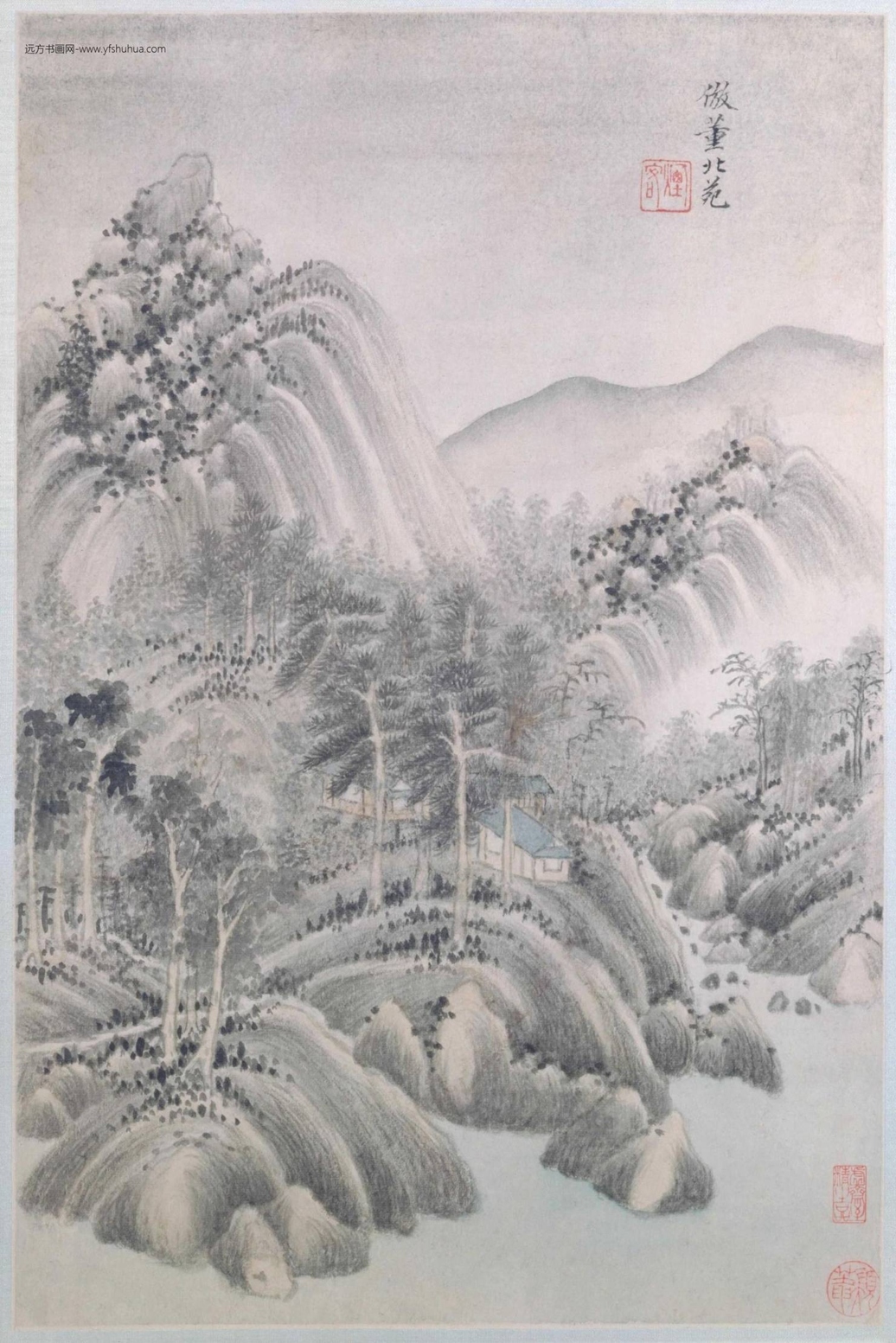 清_王时敏_仿古山水册十二开（壬辰首春）_1