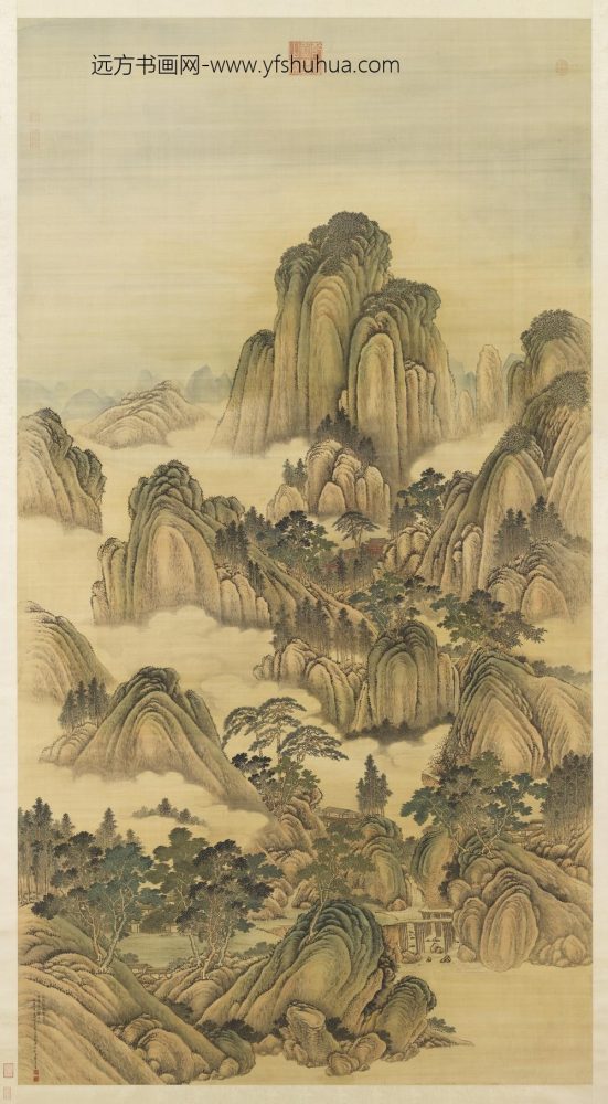 清唐岱仿范宽画幅轴