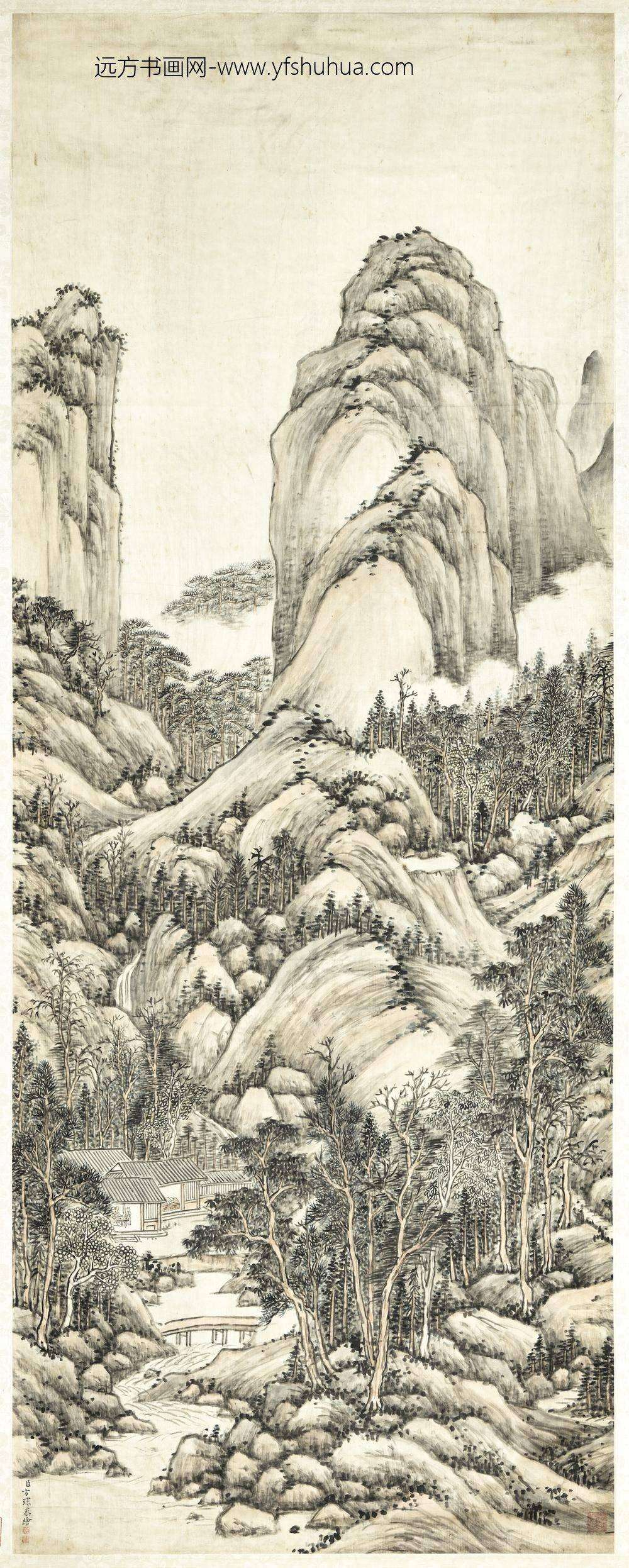 __清.方琮山堂清.课轴.中画__CANPAA