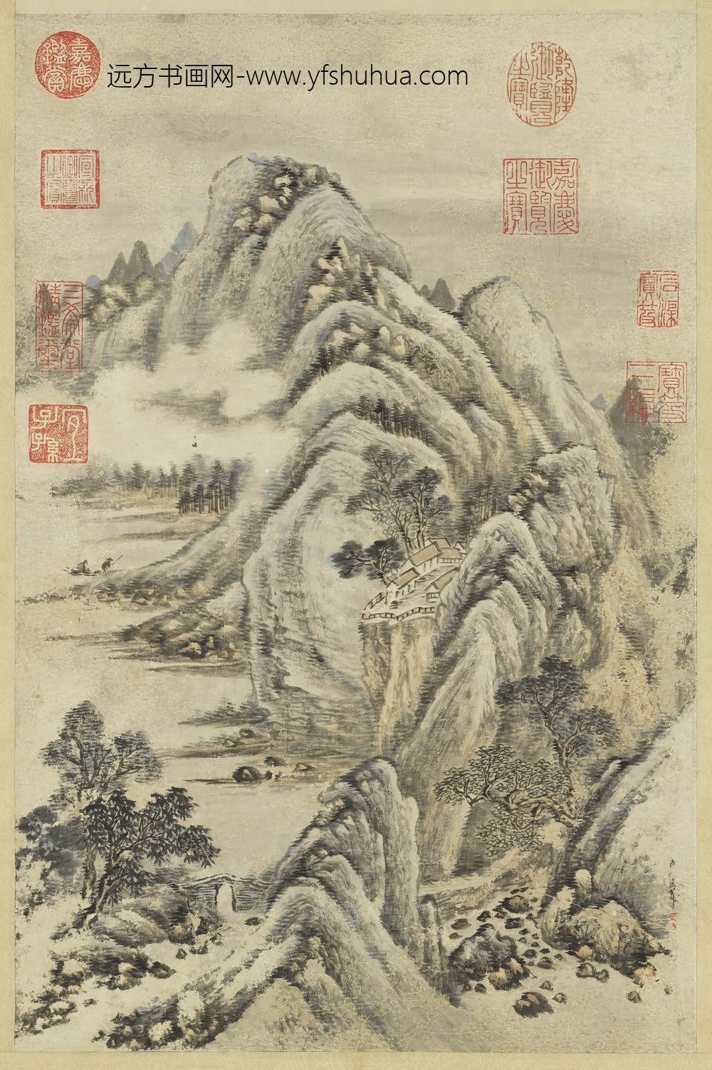 清允禧画山水轴