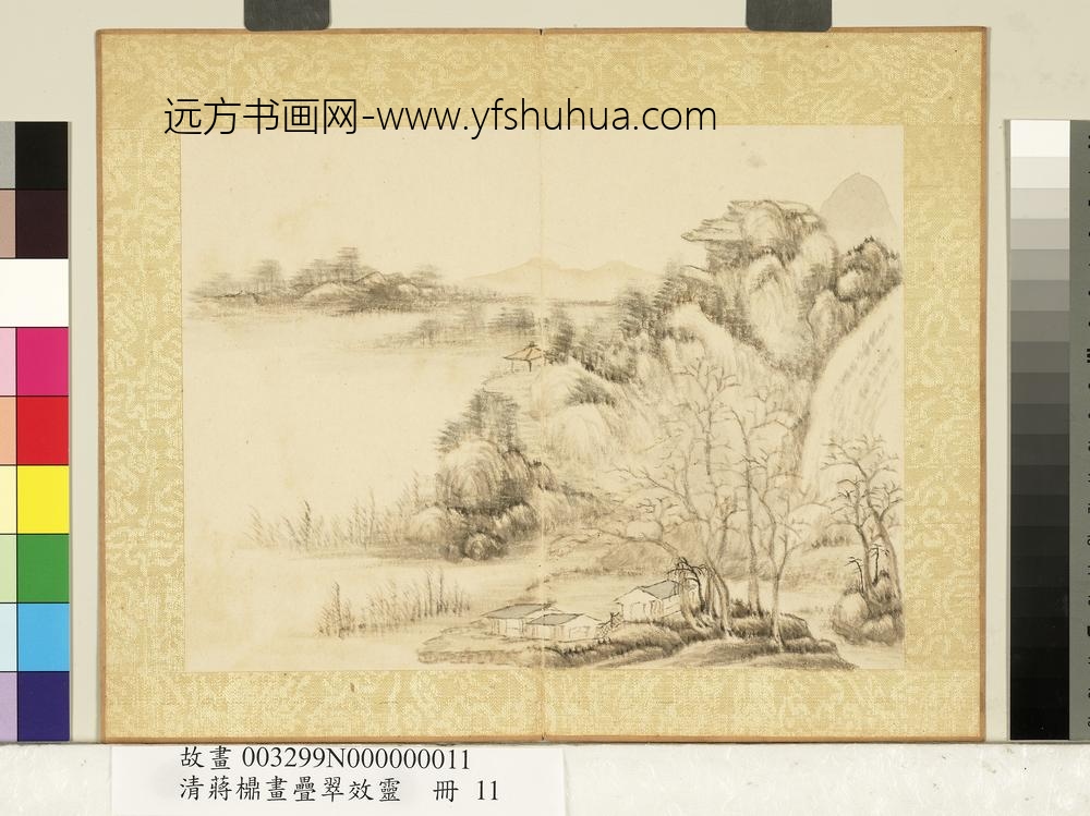 清蒋檙画迭翠效灵册暝色秋林