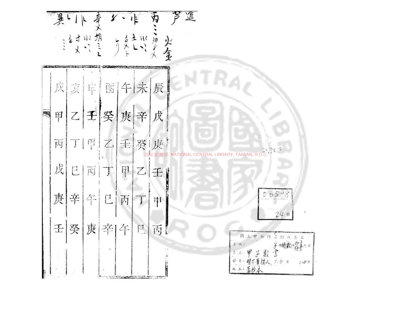 05271-甲子數書_舊鈔本0