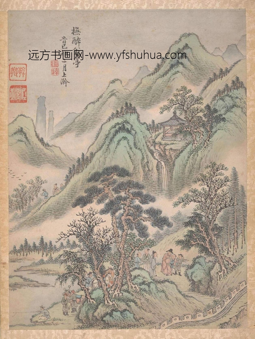 清_陆汉_仿古山水图册8帧_8