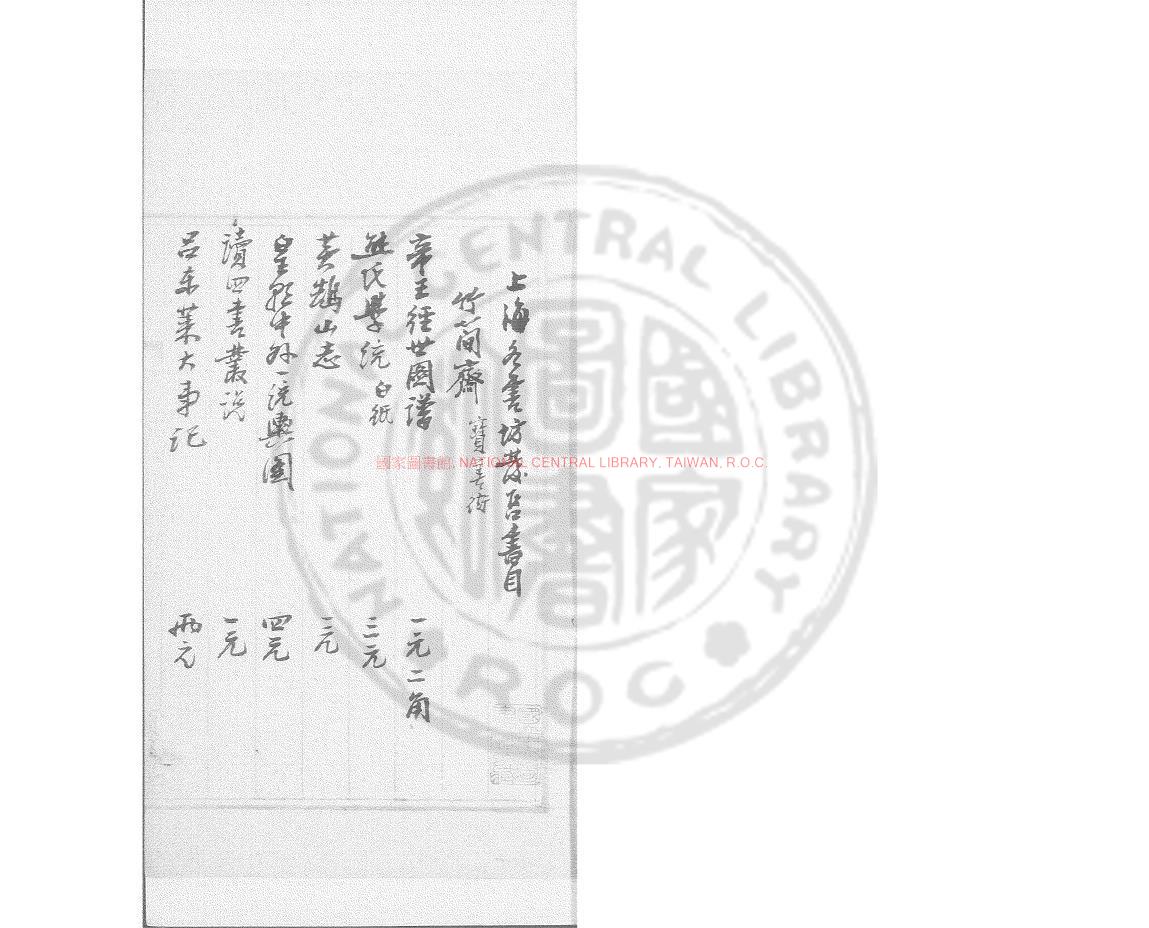 09710-上海各書店發售書目_(清)汪鋆撰_清光緒間著者手稿本0