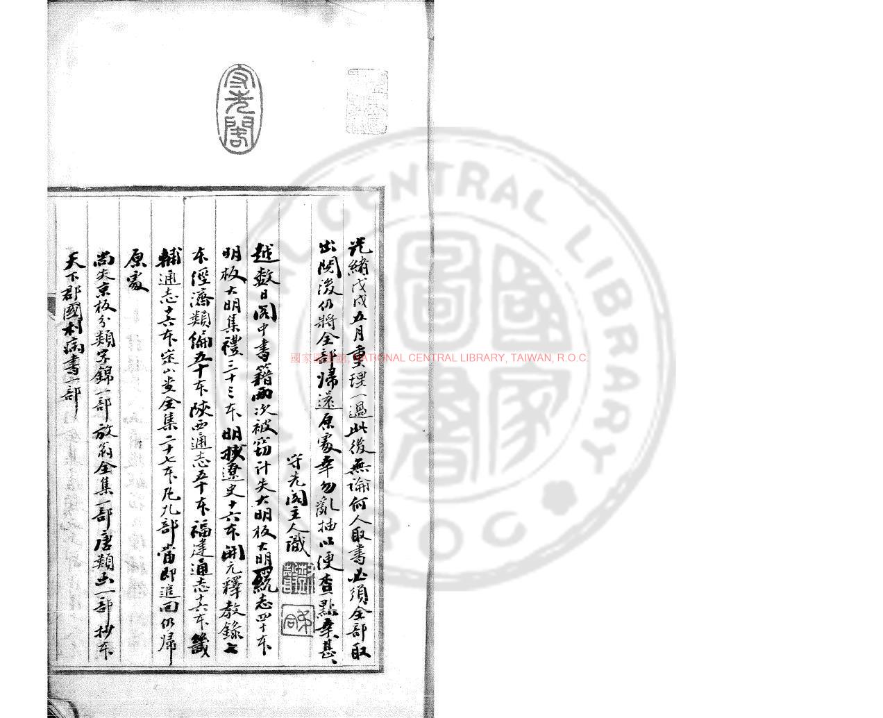 10445-守先閣歸公書目_(清)陸樹聲編_清光緒間(1875-1908)著者綠格手稿本0