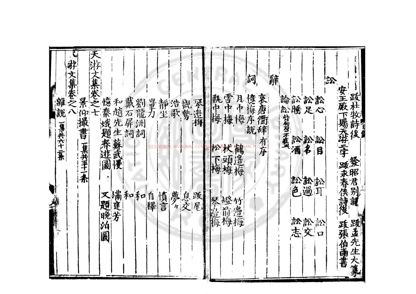 11773-天游文集_(明)王達撰_明正統庚申(十五年_1440)安定胡氏刊本1