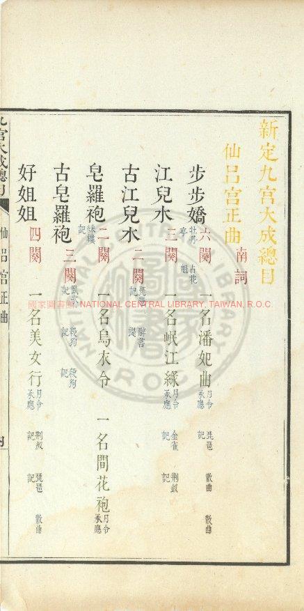 13436-新定九宮大成總目_(清)允祿編_清乾隆間(1736-1795)內府五色精鈔本1