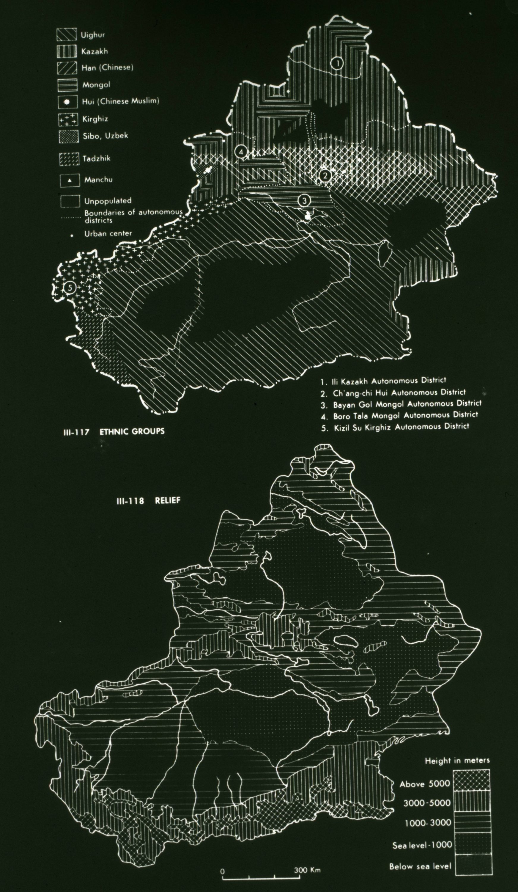 【JPG清晰版】._新疆维吾尔自治区地形图及民族