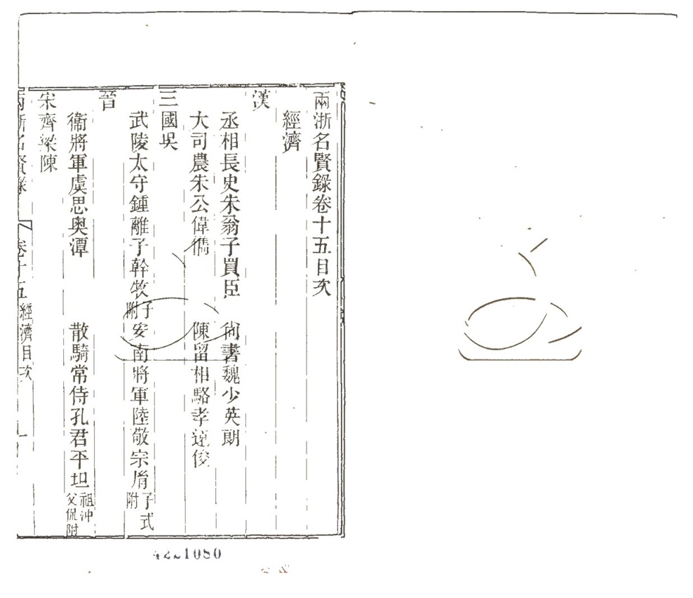 -兩浙名賢錄六十二卷-第十五册__