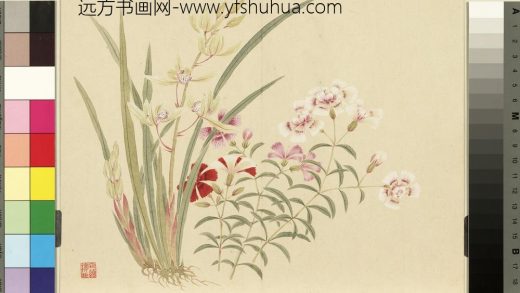 清_董诰四景花卉册（二）册夏景花卉之三