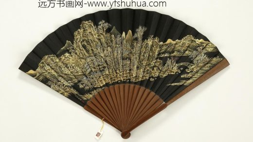 清永琰书乾隆御制题倦勤斋弘旿画山水-成扇-