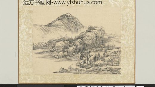 清董邦达仿倪瓒山水-册-枯笔山水