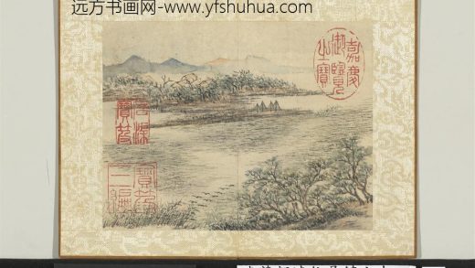 清董邦达仿吴镇山水-册-雁掠平湖