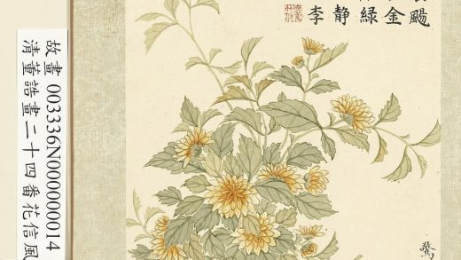 画二十四番花信风图册-惊蛰二候棠棣