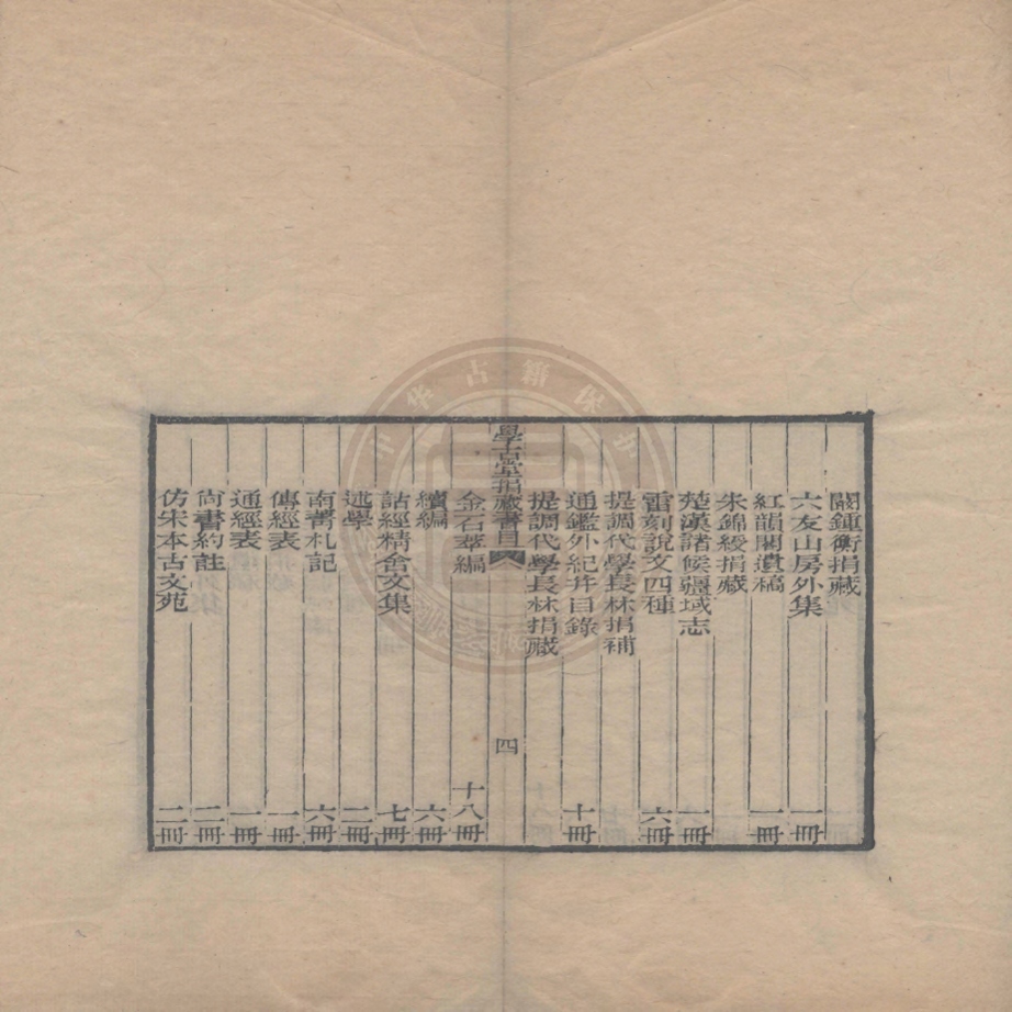 _學古堂捐藏書目_一卷__