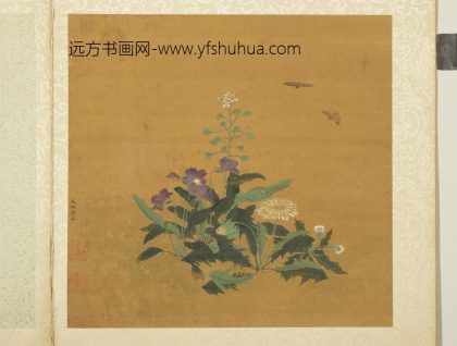 __五代后蜀黄筌长春花鸟.册.荠菜蒲公英故画__KANPAC