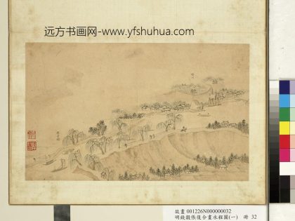 明钱谷张复合画水程图（一）册 扬子桥扬州