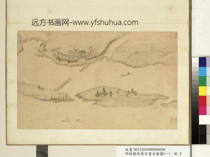 明钱谷张复合画水程图（一）册 沙湖