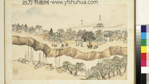 明钱谷张复合画水程图（三）册 兴济县干宁驿