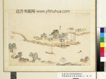 明钱谷张复合画水程图（三）册 砖河驿