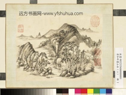 清弘旿画山水（二）册_溪亭舣艇