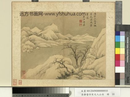 清瀞睿仿宋元人山水册 雪山独骑