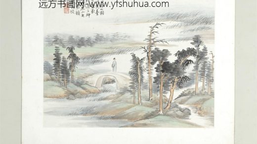 清陆恢山水册册山水七