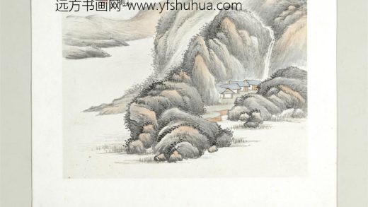 清陆恢山水册册山水十