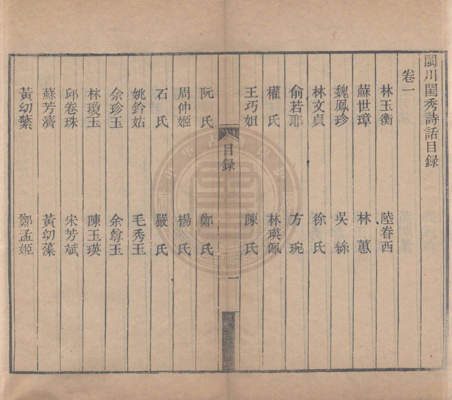 《閩川閨秀詩話四卷》(清)梁章鉅撰