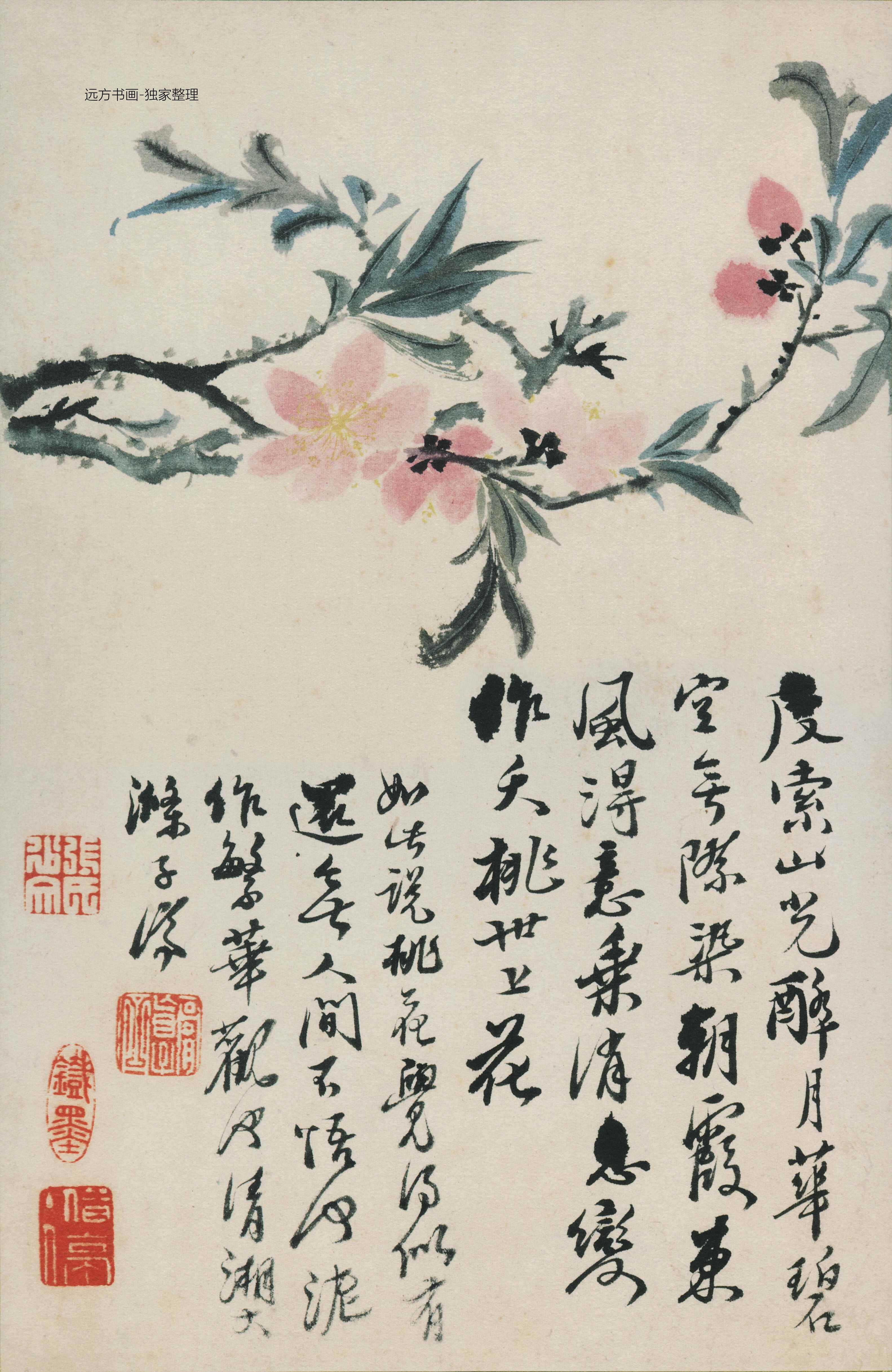 清朝代【石涛】《花鸟图册12开》TIF高清大图中国画古画素材下载