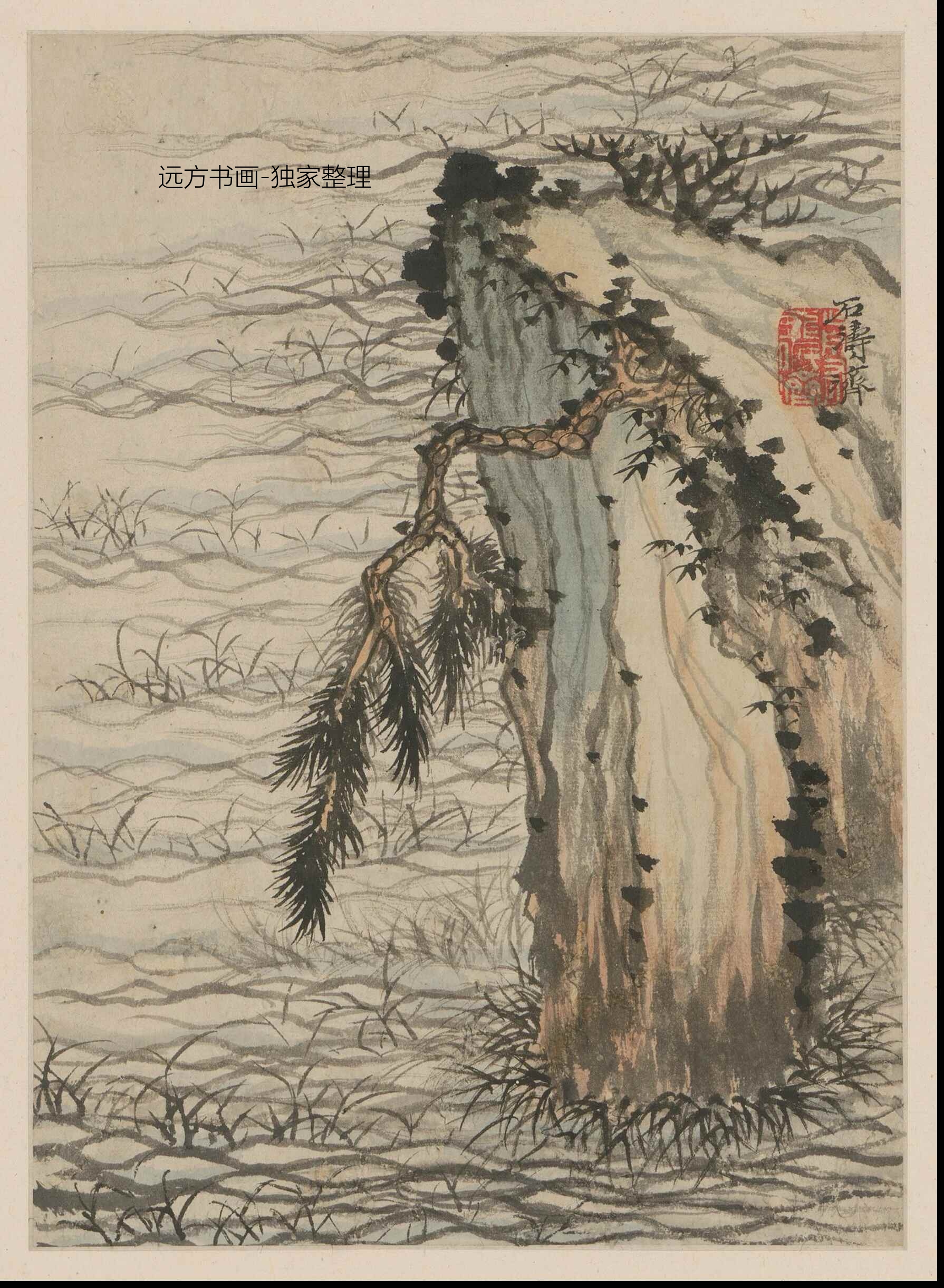 清朝代【石涛】《山水图册（14开）》TIF高清大图中国画古画素材下载